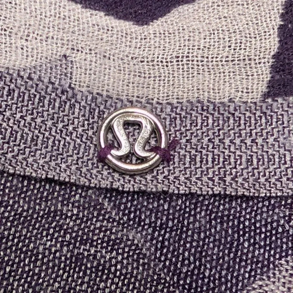 Lululemon Sit In Silence Scarf Wrap Oversized Silk Wool Geometric Arm Holes